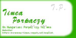 timea porpaczy business card